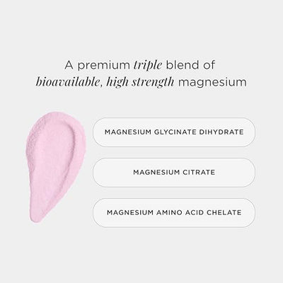 JSHealth Vitamins Advanced Magnesium+ Powder with Magnesium Glycinate & Citrate - 3 Bioavailable Forms, 400 mg/Serving