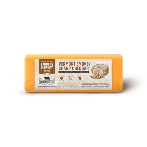 Farmers Market, Gluten Free, Keto, Paleo, Low Sodium, Zero Sugar, Wisconsin Cheese Gift Sets, 1-Pack, Vermont Smokey Sharp Cheddar