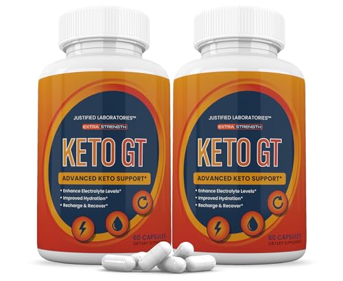 (2 Pack) Keto GT Keto Pills 1275MG New & Improved Formula Contains Apple Cider Vinegar Extra Virgin Olive Oil Powder Green Tea Leaf 120 Capsules