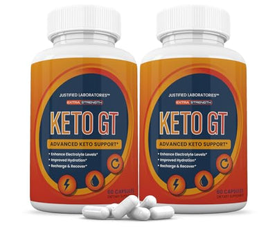 (2 Pack) Keto GT Keto Pills 1275MG New & Improved Formula Contains Apple Cider Vinegar Extra Virgin Olive Oil Powder Green Tea Leaf 120 Capsules