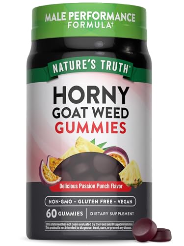 Nature's Truth Horny Goat Weed Gummies | 60 Count | with Maca Root | Vegan, Non-GMO & Gluten Free Supplement for Men | Passion Punch Flavor