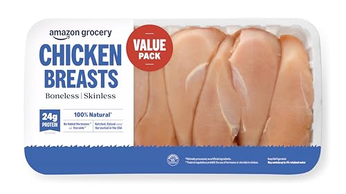 Amazon Grocery, Chicken Breast Fillets Value Pack, Boneless Skinless, 100% Natural, Weight Varies