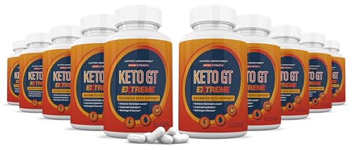(10 Pack) Keto GT Extreme Keto Pills 1675MG New & Improved Formula Contains Apple Cider Vinegar Extra Virgin Olive Oil Powder Green Tea Leaf 600 Capsules