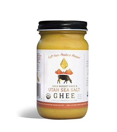 Utah SEA Salt by Gold Nugget GHEE, USDA Organic, Full-Year/Pasture-Raised, Grass-FED Butter Paleo Keto 8oz