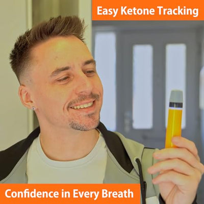 Reflex Wireless Smart Ketone Breath Meter | 80% Cheaper Than Ketone Test Strips | Ketone Analyzer | Ketone Meter Monitor | Real-Time Fat Burning Rate | Test Strips Replacement | Free Apps | KT-37B