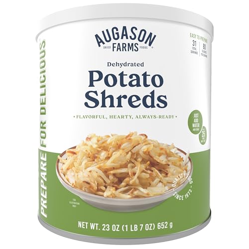 Augason Farms Dehydrated Potato Shreds Can - Gluten Free Dehydrated Survival Food with Long Shelf Life - Emergency Food Supply for Camping, Prep & Everyday Meals - 31 Servings