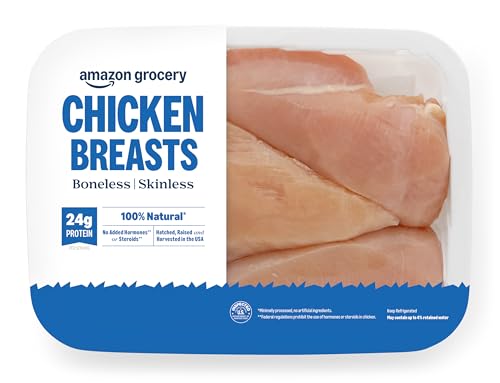 Amazon Grocery, Chicken Breast Fillets, Boneless Skinless, 100% Natural, Weight Varies