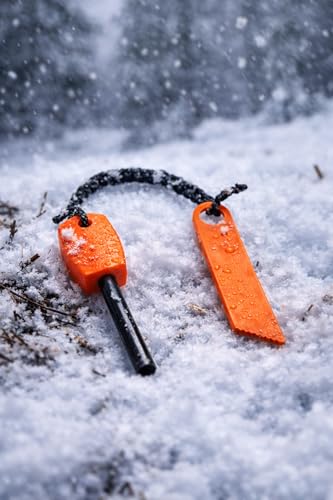 Fire Starter Magnesium Rod – Waterproof Ferro Rod with Striker – 20,000+ Strikes – Camping, Survival, Hiking, Bushcraft – Emergency Kit(Ultra-Compact)