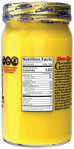 Rani Ghee Pure & Natural from Grass Fed Cows (Clarified Butter) 8oz (227g) ~ Glass Jar | Paleo Friendly | Keto Friendly | Gluten Free | Product of USA