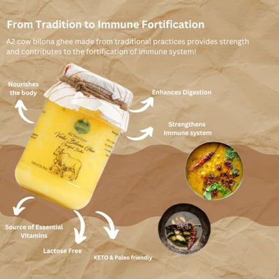Indicow A2 Desi Cow Ghee, Clarified Butter | Grass Fed Cows | (1000ML(33.8oz), A2 Cow Ghee (Sahiwal Cows)) | Clarified Butter Fat, Keto, Paleo, Lactose Free, Casein Free, Non-GMO |a2 ghee organic