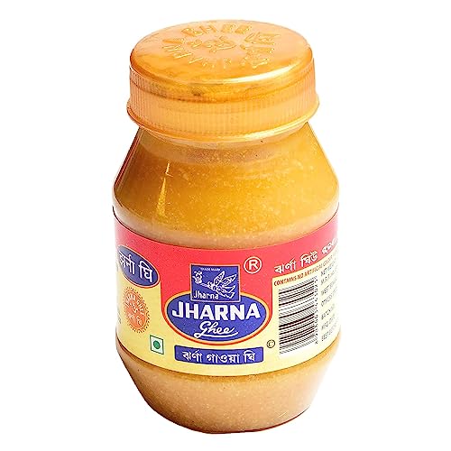 Jharna Pure Ghee 100g (3.6 Ounce) Premium Quality Original Grass-Fed Clarified Butter, Farmed With Organic Cow Milk, Contains No Artificial Color, Natural and Flavorful aromatic delight from the Iconic brand of India