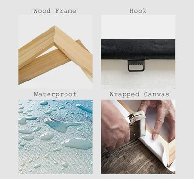 ZONTEKA Bathroom Wall Art Kobe beef Pictures Wall Decor Framed Canvas Wall Art for Bedroom Artwork Paintings Living Room Kitchen Farmhouse 16x20