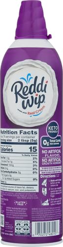 Reddi-wip Zero Sugar Whipped Topping Made with Real Cream, Keto Friendly, 13 oz. Spray Can
