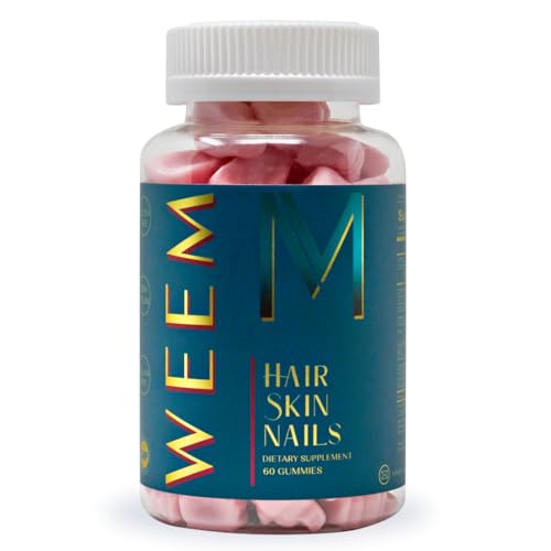 WEEM Hair Skin and Nails Gummies - Supports Healthy Hair - Vegan biotin Vitamins for Women & Men Supports Faster Hair Growth, Stronger Nails, Healthy Skin, Extra Strength (1)