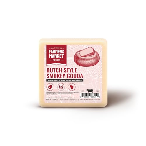 Farmers Market, Gluten Free, Keto, Paleo, Low Sodium, Zero Sugar, Wisconsin Cheese Gift Sets, 1-Pack, Dutch Style Smokey Gouda
