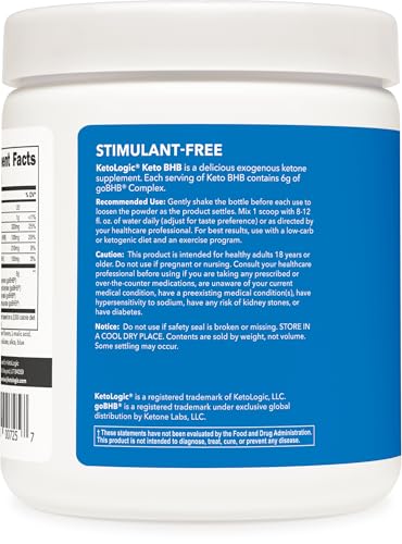 Ketologic Keto BHB (Patriot Pop Flavor) 30 Servings - Exogenous Ketone Supplement with goBHB, Beta-Hydroxybutyrate Salts