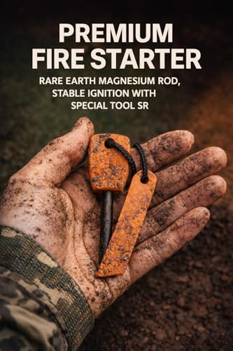 Fire Starter Magnesium Rod – Waterproof Ferro Rod with Striker – 20,000+ Strikes – Camping, Survival, Hiking, Bushcraft – Emergency Kit(Ultra-Compact)