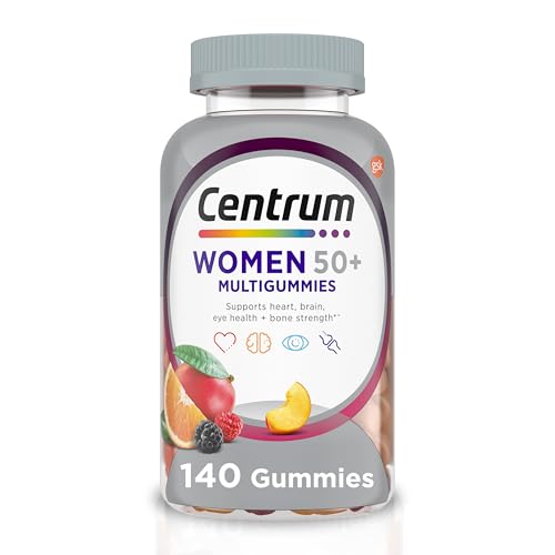 Centrum MultiGummies for Women 50 Plus, Multivitamin/Multimineral Supplement with Vitamins D3, E, B6, and B12, Assorted Fruit Flavor - 140 Count