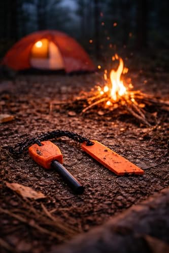 Fire Starter Magnesium Rod – Waterproof Ferro Rod with Striker – 20,000+ Strikes – Camping, Survival, Hiking, Bushcraft – Emergency Kit(Ultra-Compact)