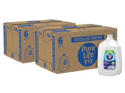 CAMEO Pure Life Distilled Water, 1 Gallon, Plastic Bottled Water 12 Bottles Of 1 Gallon Each (12 Total Gallons)
