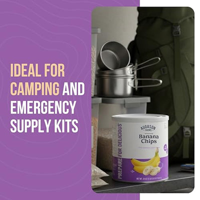 Augason Farms Sweetened Banana Chips Emergency Food Supply, 31 Servings, 10 Year Shelf Life, Great for Cooking, Baking, and Snacks - Dehydrated Meals, Survival Food Camping Essentials Can