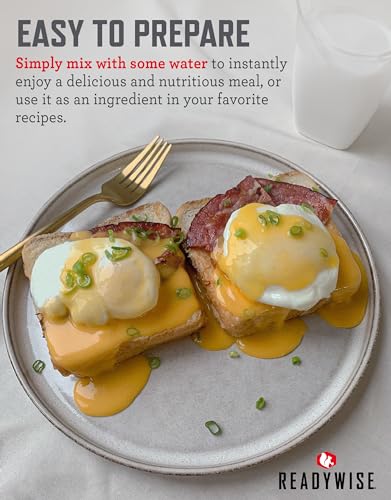 ReadyWise Emergency Food Supply - 144 Servings Freeze Dried Powdered Eggs Bucket, Protein Meals, Survival Food, Backpacking, Camping Essentials & Emergency Prepping Supplies, up to 10 Year Shelf Life