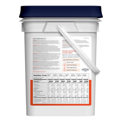 Augason Farms Lunch & Dinner Variety Kit Emergency Food Supply, 113 Servings, 25 Year Shelf Life - Dehydrated Meals, Survival Food Camping Essentials, 4 Gallon Bucket