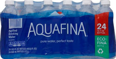 Aquafina Water, Purified, 16.9 Fl Oz (Pack of 24)