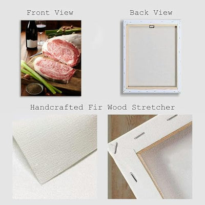 ZONTEKA Bathroom Wall Art Kobe beef Pictures Wall Decor Framed Canvas Wall Art for Bedroom Artwork Paintings Living Room Kitchen Farmhouse 16x20