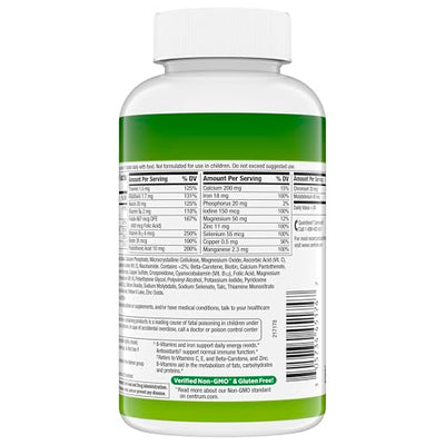 Centrum Adult Multivitamin/Multimineral Supplement with Antioxidants, Zinc, Vitamin D3 and B Vitamins, Gluten Free, Non-GMO Ingredients - 200 Count