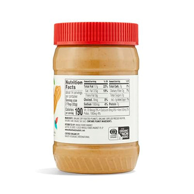 365 by Whole Foods Market, Organic Creamy Peanut Butter Spread, No Stir, 16 Ounce