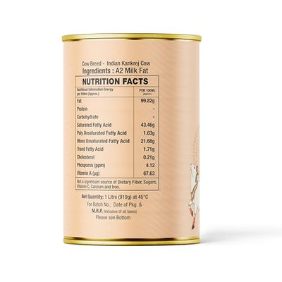 GAVYAMART A2 Cow Ghee ,Grassfed Ghee – Pasture Raised, Hand Crafted Clarified Butter Organic Cow Ghee (1L) 33.81Oz