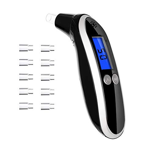 Ketosis Breath Meter, Professional Digital Keto Breath Tester for kKetosis with 10 Mouthpieces(Black)