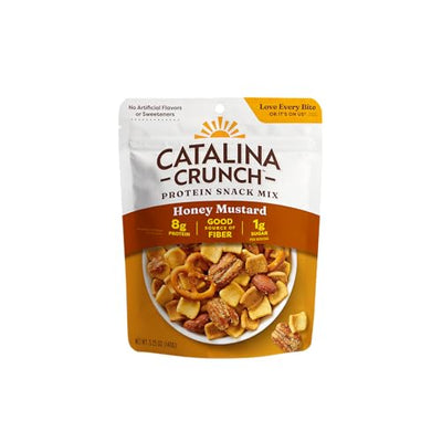 Catalina Crunch Protein Snack Mix - 8g Protein, 1g Sugar per Serving - Good Source of Fiber, Keto, Gluten Free - Honey Mustard, 5.25 Ounce Bag (Pack of 1)