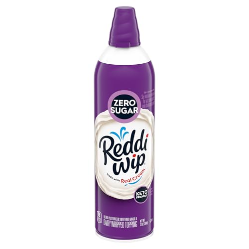 Reddi-wip Zero Sugar Whipped Topping Made with Real Cream, Keto Friendly, 13 oz. Spray Can