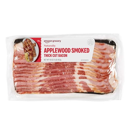 Amazon Grocery, Naturally Applewood Smoked Thick Cut Bacon, 16 Oz (Previously Fresh Brand, Packaging May Vary)