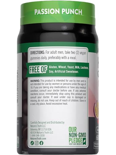 Nature's Truth Horny Goat Weed Gummies | 60 Count | with Maca Root | Vegan, Non-GMO & Gluten Free Supplement for Men | Passion Punch Flavor