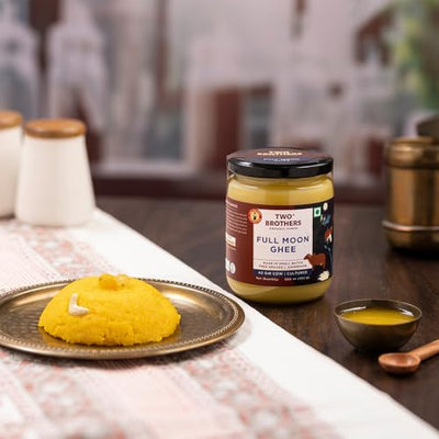 Full Moon A2 Ghee | Cultured, Grass-Fed Desi Cow Clarified Butter | Healthy Butter Alternative | Made in Small Batch | Keto & Paleo Friendly,Ayurvedic Cooking Superfood from Two Brothers Organic Farms