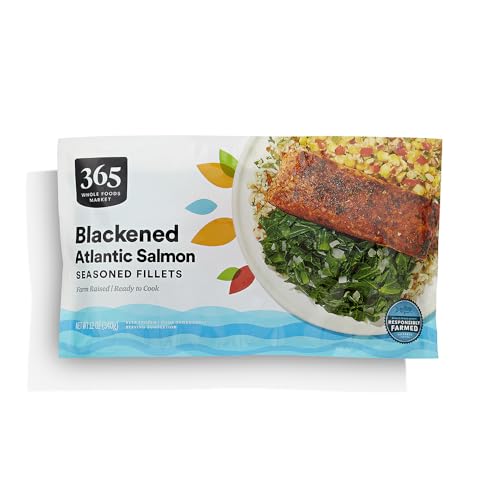 365 By Whole Foods Market, Atlantic Salmon Fillets, Blackened Seasoned, 12 Ounce