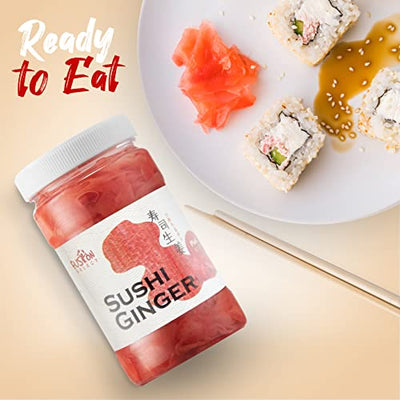 Fusion Select 2 Packs Sushi Ginger - Natural Sliced Gari, Pickled Ginger for Sushi - No MSG, Non-GMO - Spicy, Sour, Sweet & Salty Taste Notes - Side Dish For Sashimi, Sushi Ingredients - 12oz