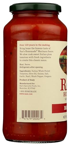 Rao's Homemade Marinara Sauce, 24 oz, All Purpose Tomato Sauce, Pasta Sauce, Carb Conscious, Keto Friendly, All Natural, Premium Quality, With Italian Tomatoes & Olive Oil