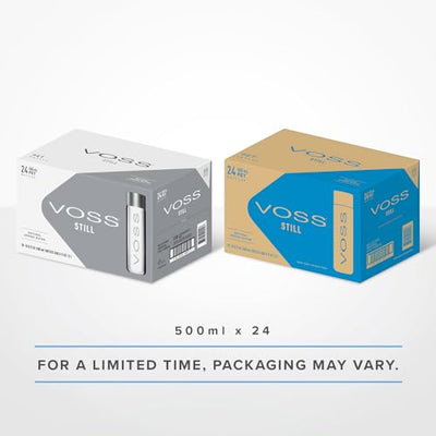 VOSS Premium Still Bottled Natural Water - BPA-Free - High Grade PET - Recyclable Plastic - Pure Drinking Water with Unique & Iconic Bottle Design - 24 Pack