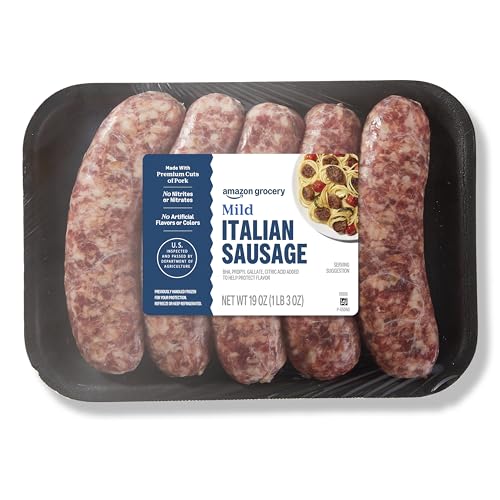 Amazon Grocery, Mild Italian Sausage, 19 Oz, Frozen (Previously Fresh Brand, Packaging May Vary)