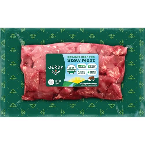 Verde Farms, Beef Stew Meat, Organic, Grass-Fed, 1 lb