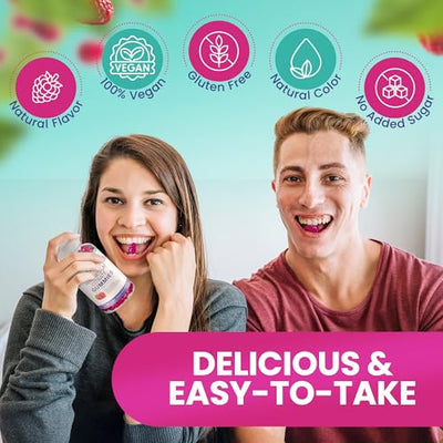 Sugar Free Magnesium Gummies - Calming Anti-Stress Gummies, Magnesium Supplement to Support Stress Relief, Sleep, Heart Health, Nerves, Muscles and Bones, Kids, Adults, Vegan, High Absorption, Non-GMO