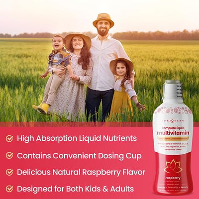 NutraChamps Complete Liquid Multivitamins | No Added Sugar | Vitamins for Women, Men & Kids | Vegan Liquid Vitamin Multimineral Supplement | Energy, Immunity & Beauty