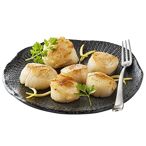 Vital Choice Msc Wild Atlantic Sea Scallops, Raw Hand-Shucked, Sustainably Harvested, Sweet and Tender Scallops, Individually Quick-Frozen, 1 Lb Bags, Pack of 3