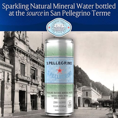 S.Pellegrino Sparkling Natural Mineral Water, Unflavored, 11.15 Fl. Oz (Pack of 24)