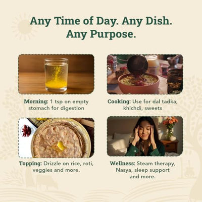 Anveshan Cow Ghee | Traditionally Bilona-Churned |Gut friendly |Keto friendly |High smoke point | Sustainably sourced | Casein free| Clarified Butter | 16.8 Fl. Oz (500mL)