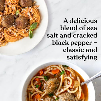 Amylu Foods Sea Salt & Cracked Black Pepper Chicken Meatballs, Natural Ingredients, 16g of Protein, Chicken Raised with No Antibiotics, Fully Cooked, Dairy-Free, Gluten-Free, Pork-Free, No Nitrates or Nitrites, 10 oz